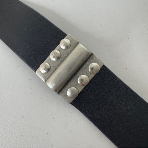 Vintage Black Y2K Grunge Studded Real Leather Belt Punk Rock Goth Size 30 main image 4